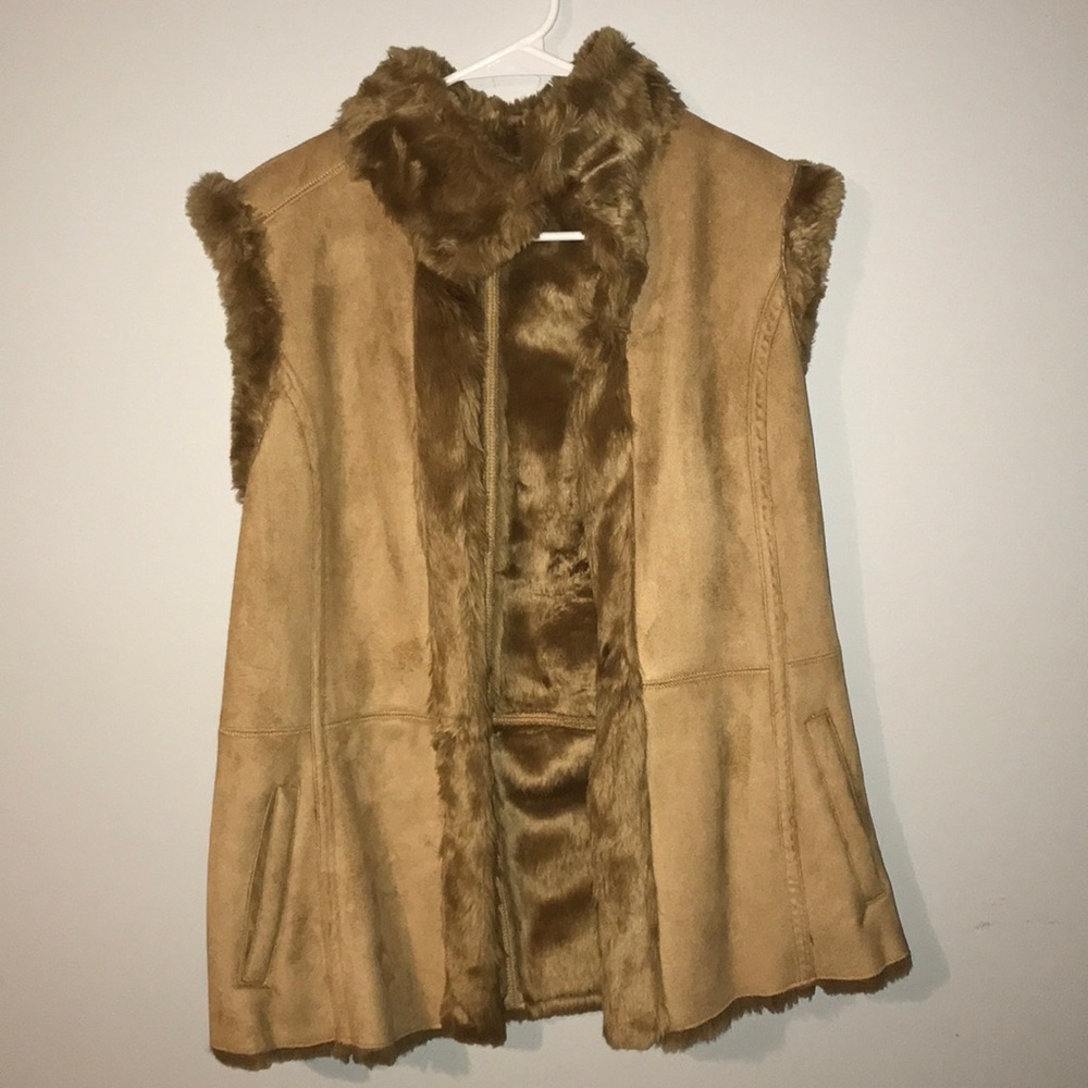 Tweeds Faux suede fur lined vest